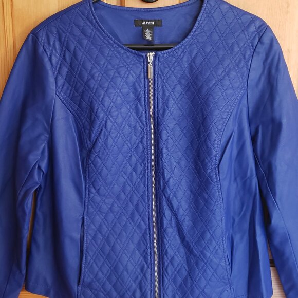 Alfani Women's Fitted Faux Leather Jacket, Size: L - Picture 2 of 16
